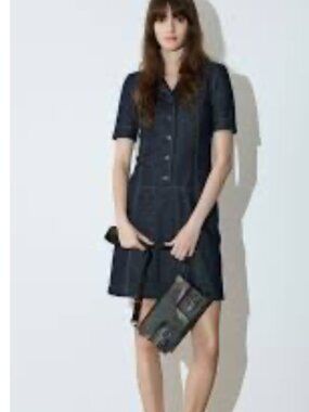 Tomas Maier Denim Shirt Dress Womens Size 6 Like New Condition
